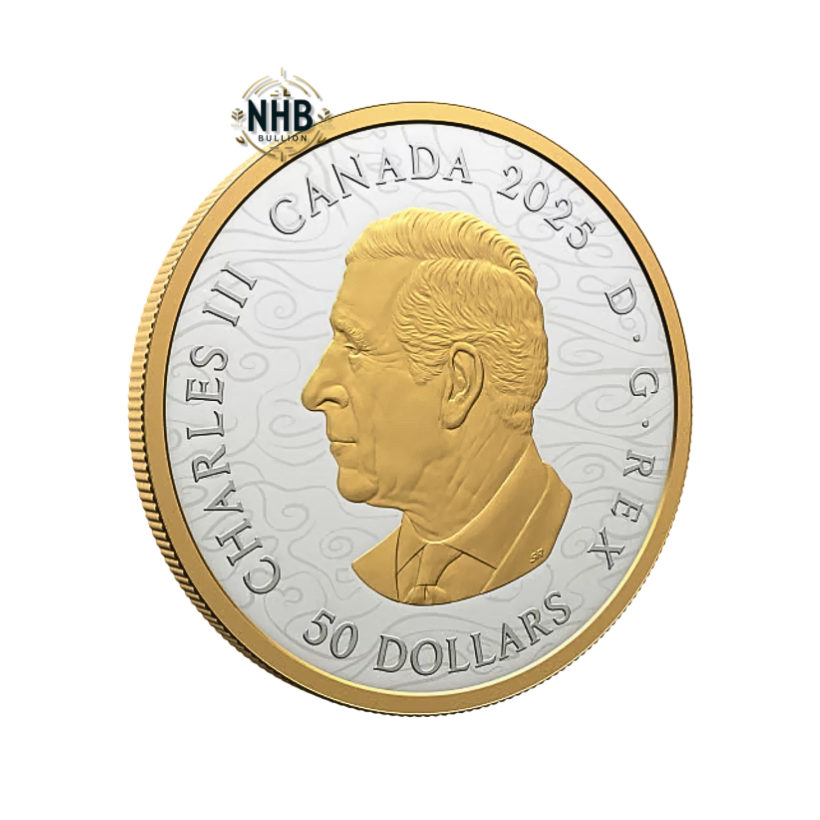 5 oz Water Dragon Proof Gold Plated Silver Coin (2025)