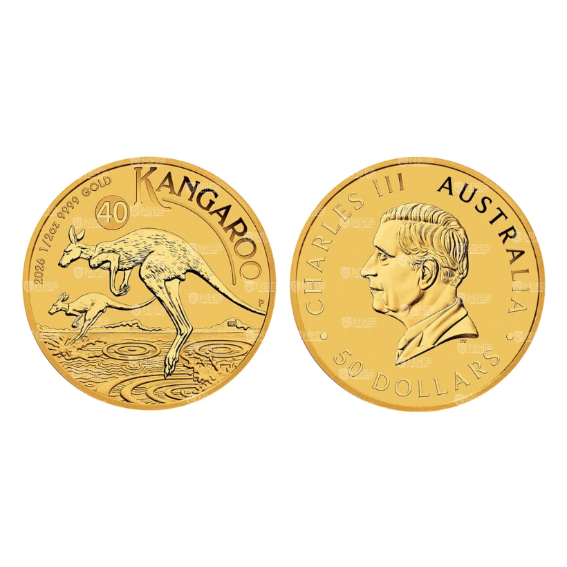 1/2 oz Australian Kangaroo Gold Coin (2026)