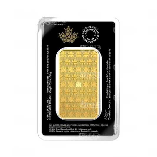 50 Gram Royal Canadian Mint Gold Bar
