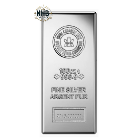 100 oz Royal Canadian Mint Silver Bar (Circulated)