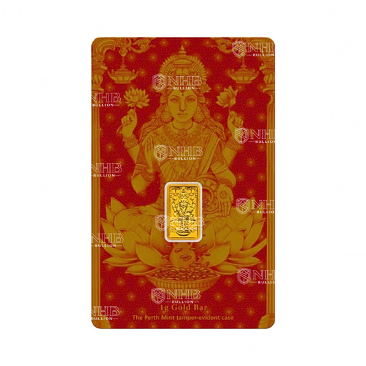 1 Gram Perth Mint Diwali Lakshmi Gold Bar