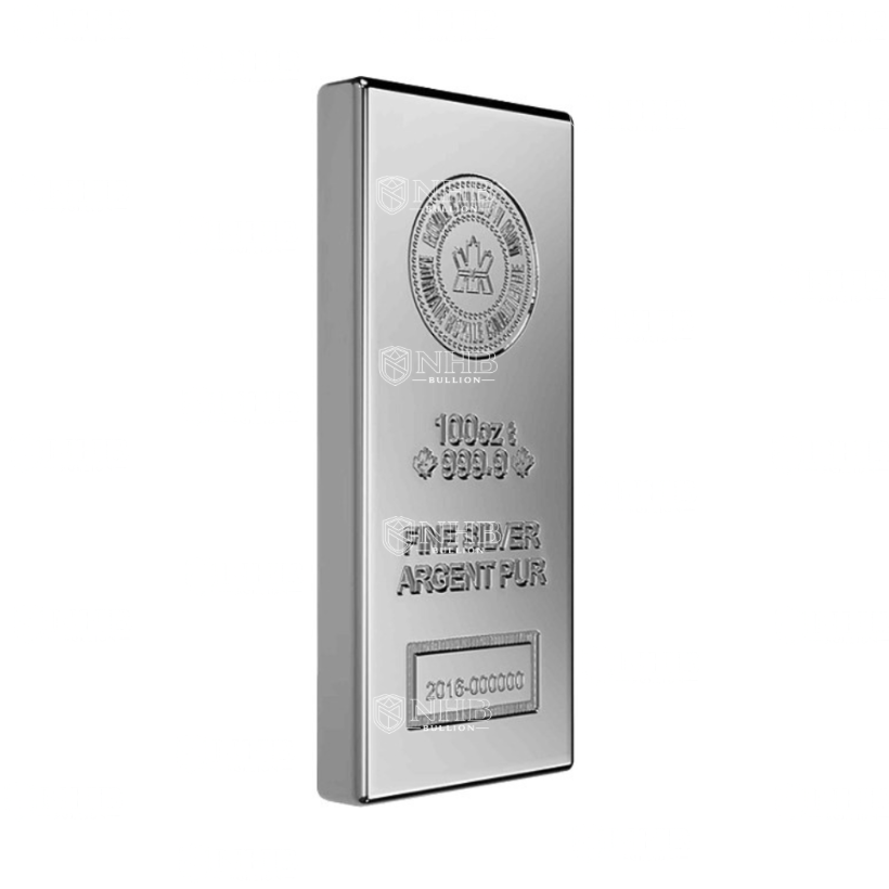 100 oz Royal Canadian Mint Silver Bar