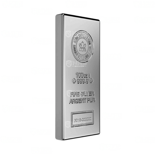 100 oz Royal Canadian Mint Silver Bar