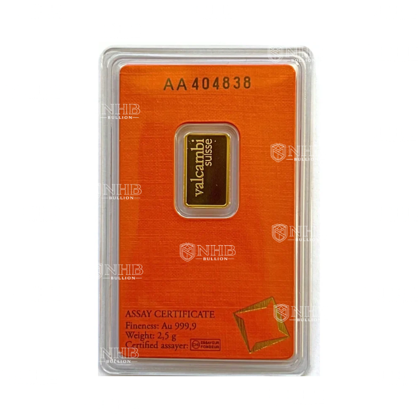 2.5 gram Valcambi Gold Bar