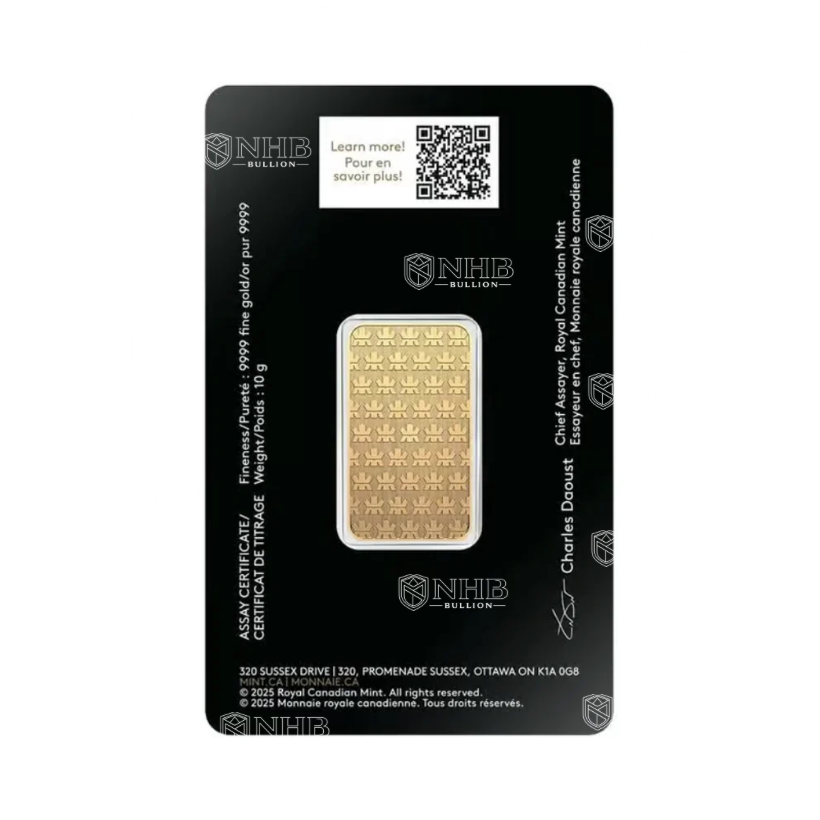 10 Gram Royal Canadian Mint Gold Bar