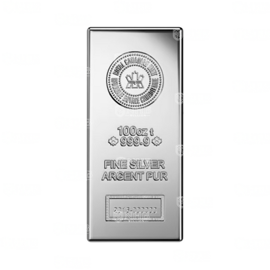 100 oz Royal Canadian Mint Silver Bar