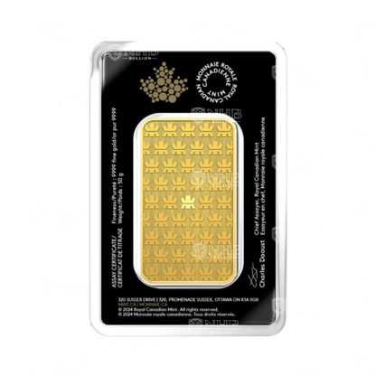 50 Gram Royal Canadian Mint Gold Bar
