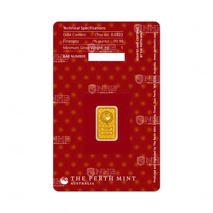 1 Gram Perth Mint Diwali Lakshmi Gold Bar