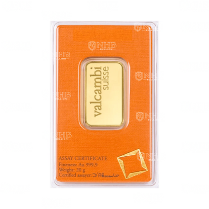 20 gram Valcambi Gold Bar